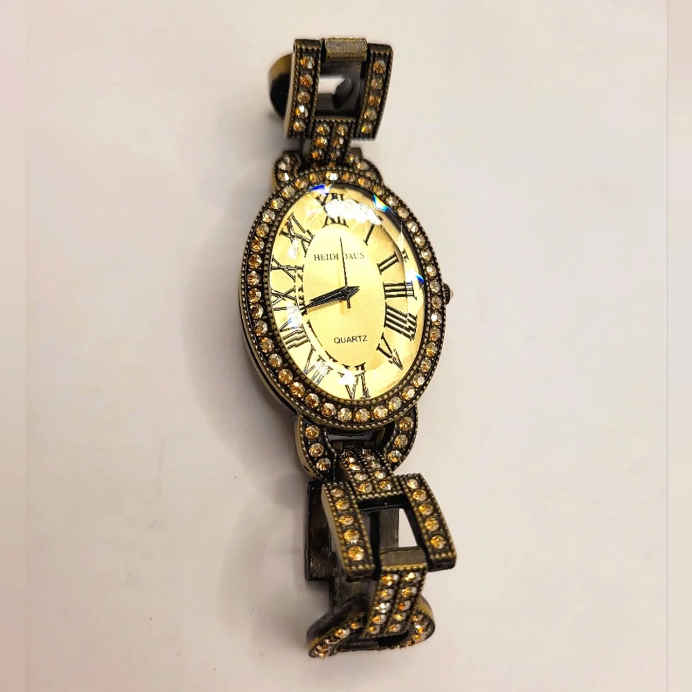 Heidi Daus Art Swarovski Crystal Watch Quartz Movement & Bracelet